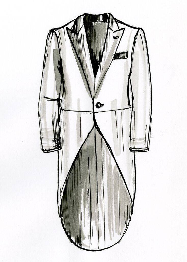 734x1026 Coat Drawing Formal For Free Download