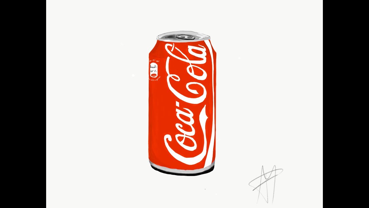 1280x720 drawing coca cola can on ipad pro time lapse