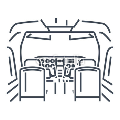 400x400 Thin Line Icon Interior Of Cockpit Private Airplane Buy Photos