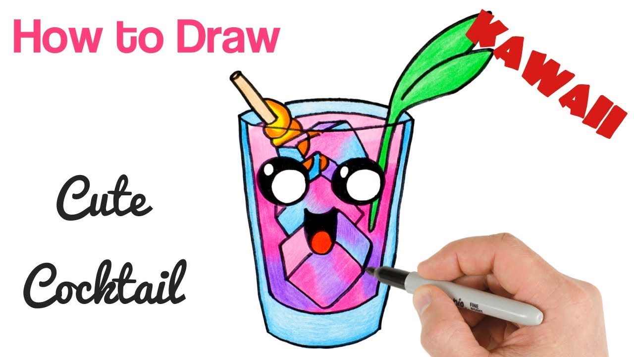 1280x720 How To Draw Cute Cocktail Kawaii Drink Easy