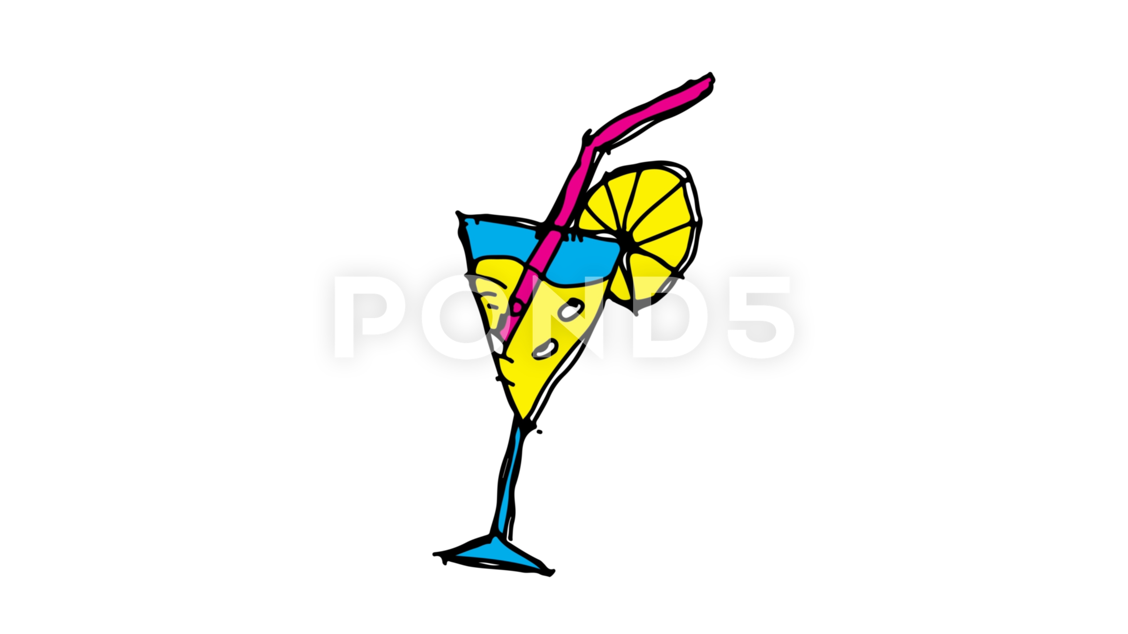 3840x2160 Kids Drawing White Screen With Theme Of Soft Drinks Video