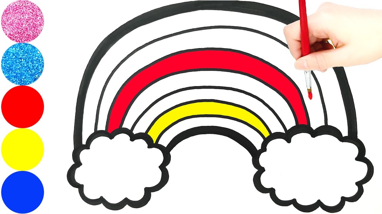 1280x720 Glitter Rainbow Coloring And Drawing Painting Learn Colors