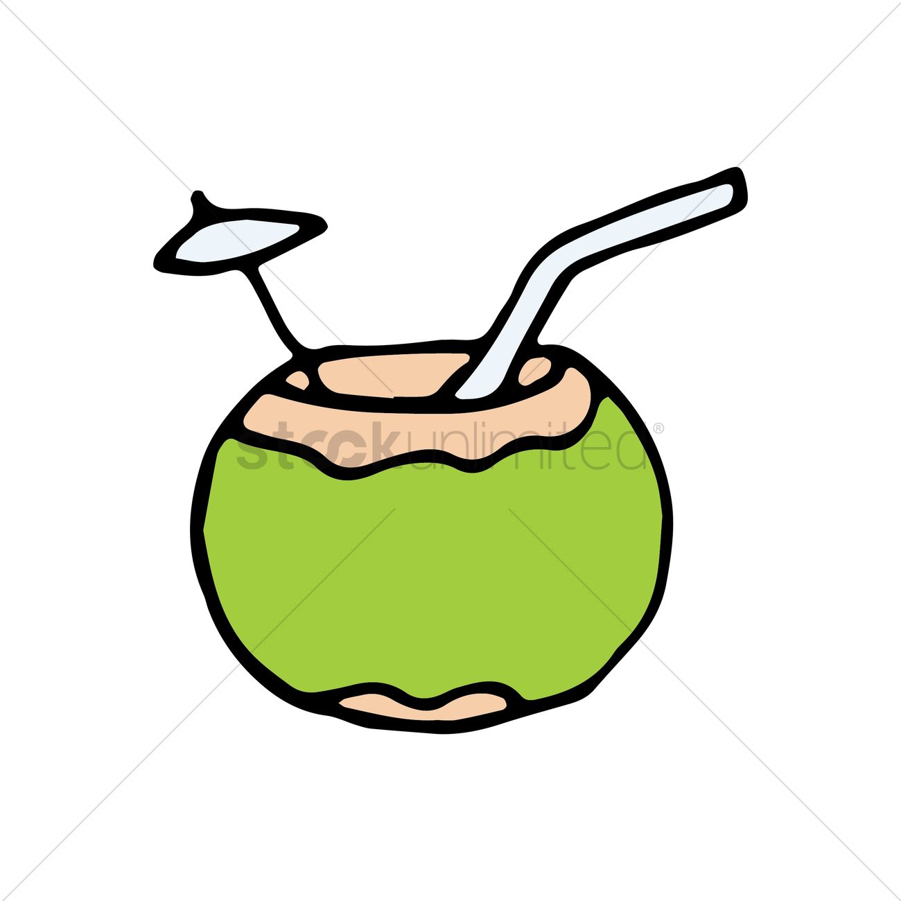 1300x1300 Coconut Drink Vector Image