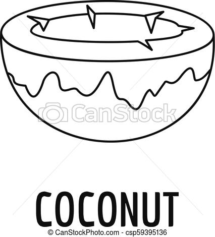 426x470 coconut icon, outline style coconut icon outline illustration