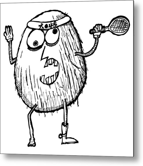 493x572 Crazy Coconut Metal Print