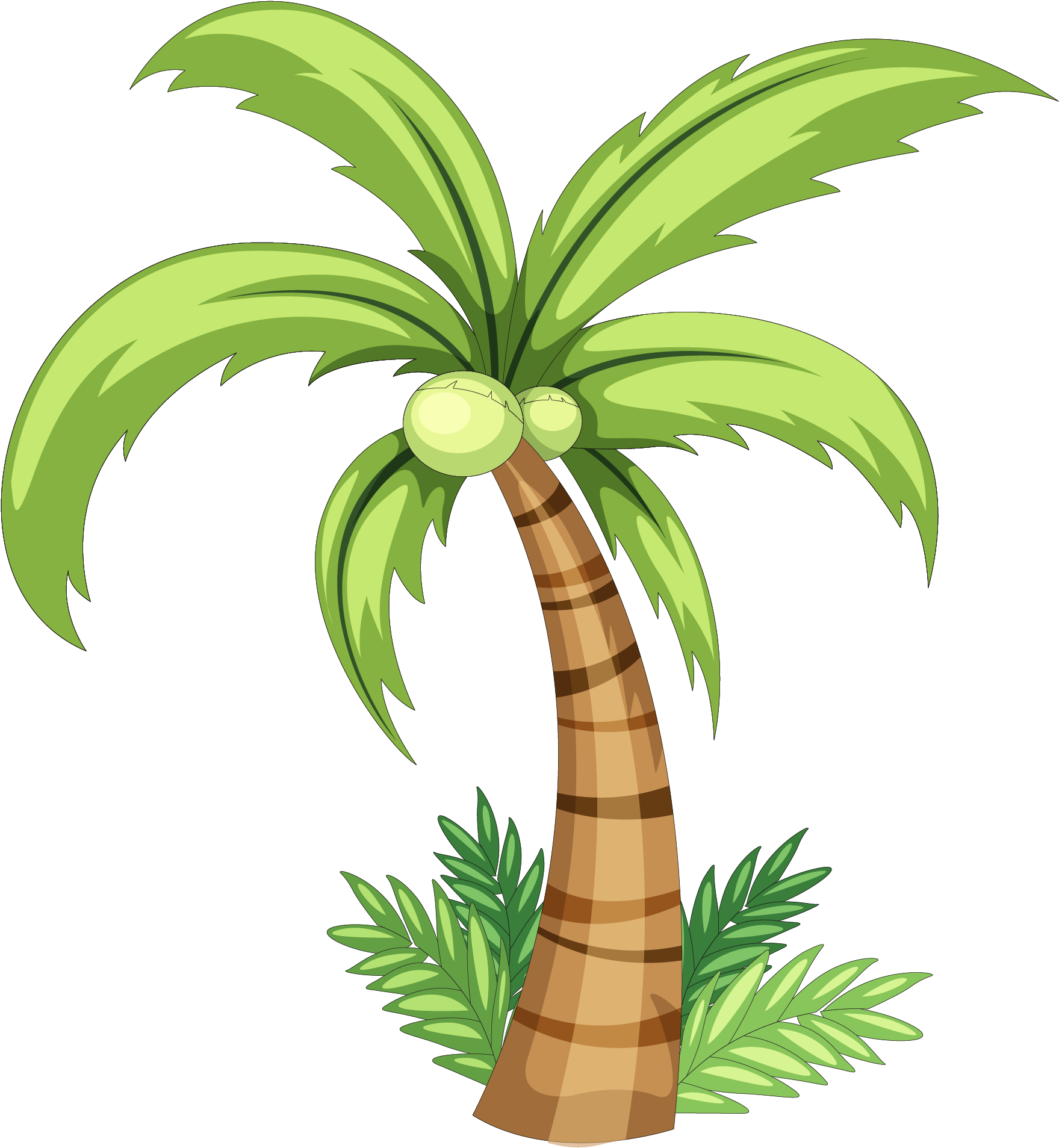 1759x1907 Download Palm Tree Watercolor Png Image Black And White Library