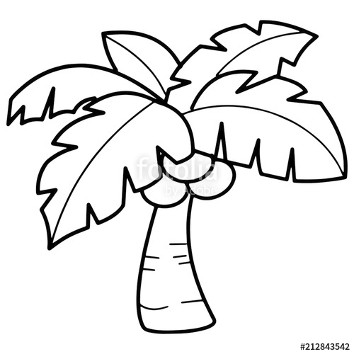 500x500 Coconut Tree Cartoon Illustration Isolated On White Background