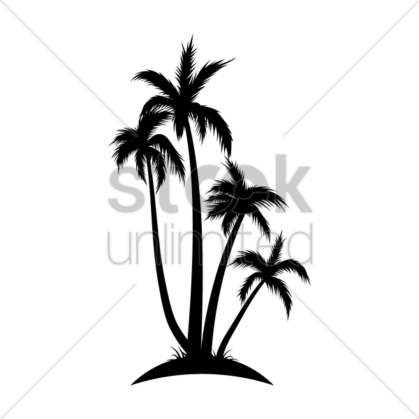 600x600 Trend Silhouette Of Coconut Tree Vector Image