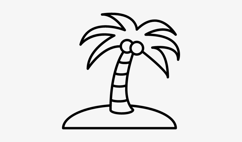 820x480 Coconut Tree On An Island Vector