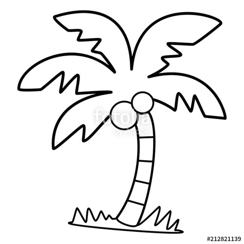 500x500 Coconut Tree Cartoon Illustration Isolated On White Background