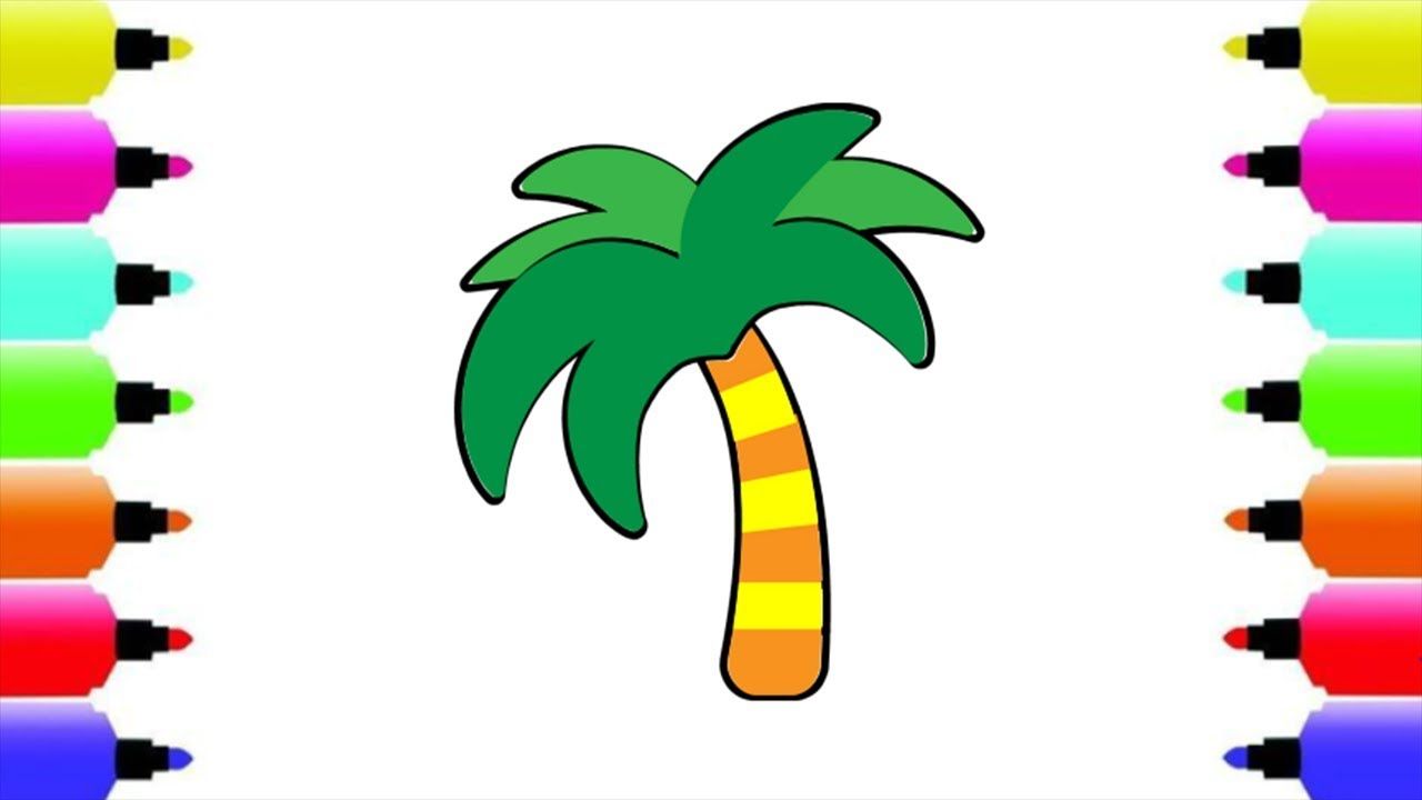 1280x720 how to draw coconut tree for kids coloring coconut tree