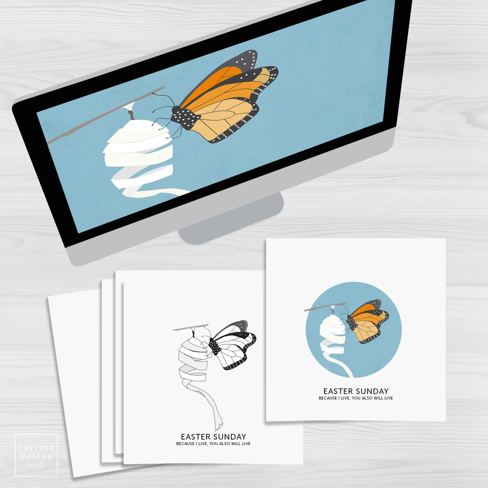 1000x1000 Easter Cocoon And Butterfly Worship Art Package Corissa Nelson