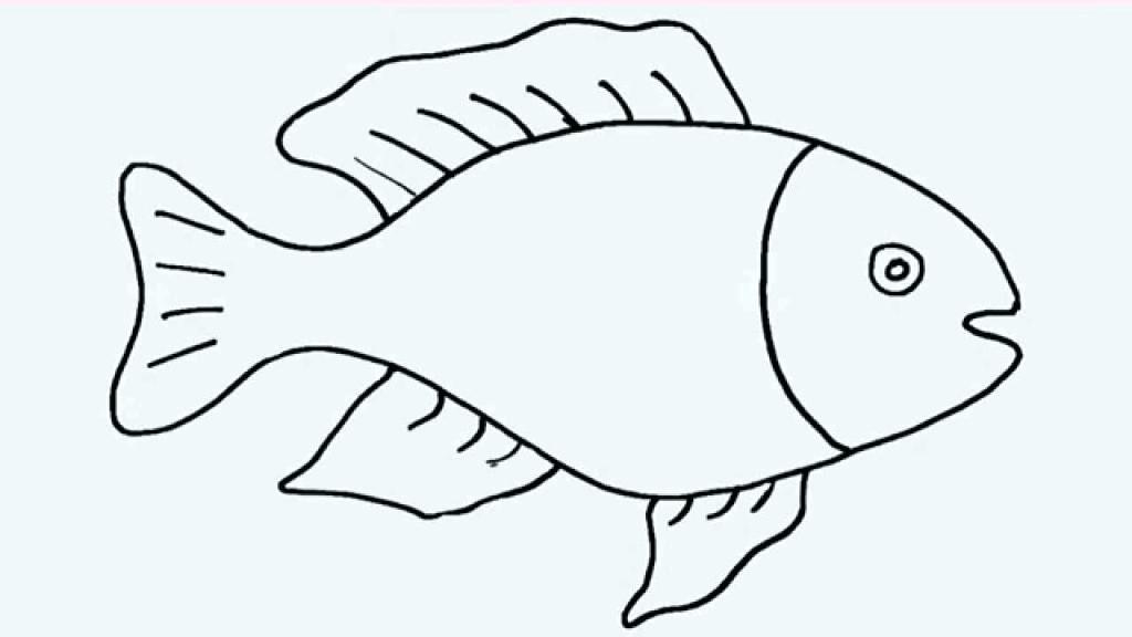 1024x576 Simple Fish Drawing For Kids Drawings