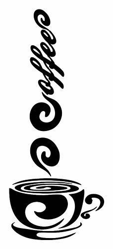 228x500 Coffee In A Cupblack White Drawing Cafe Ideas