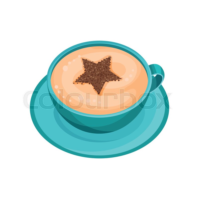 800x800 Blue Mug Of Tasty Coffee With Star Stock Vector Colourbox
