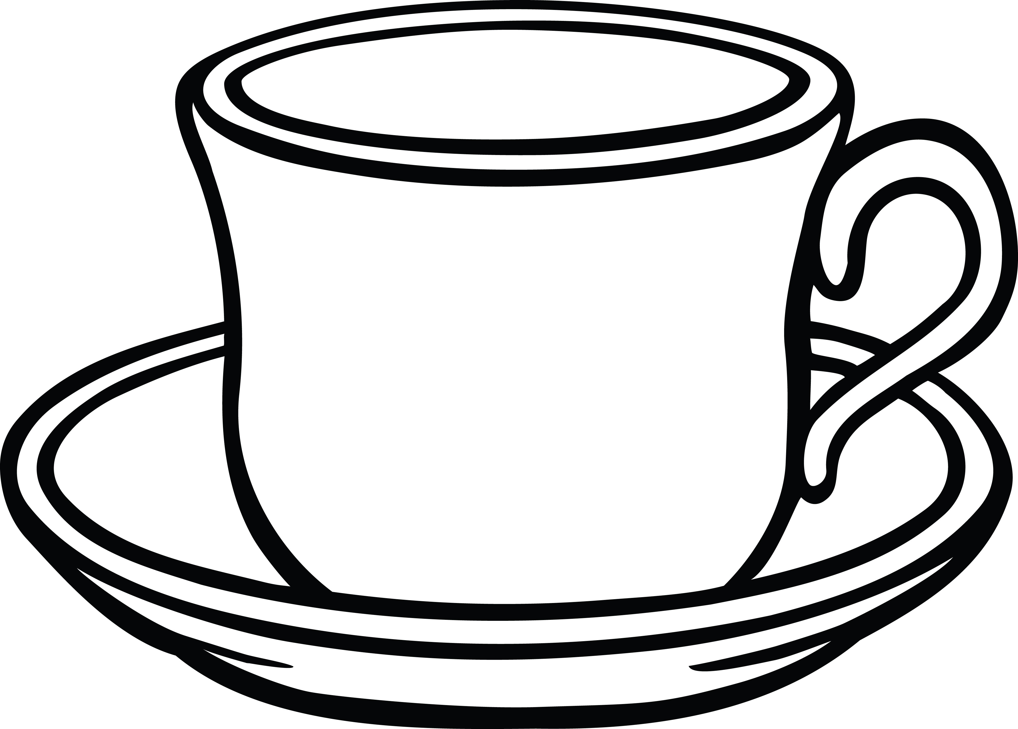 4000x2864 Coffee Cup Clip Art Black White
