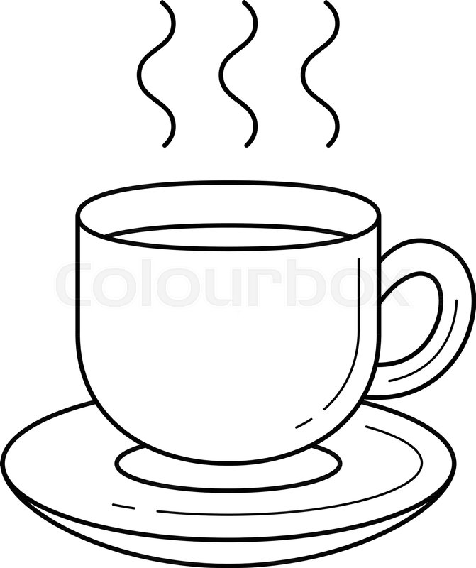 671x800 Coffee Cup Vector Line Icon Isolated Stock Vector Colourbox