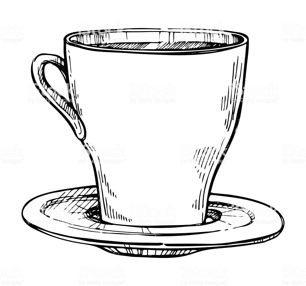 1024x957 Collection Of 'coffee Cup Drawing' Download More Than Images