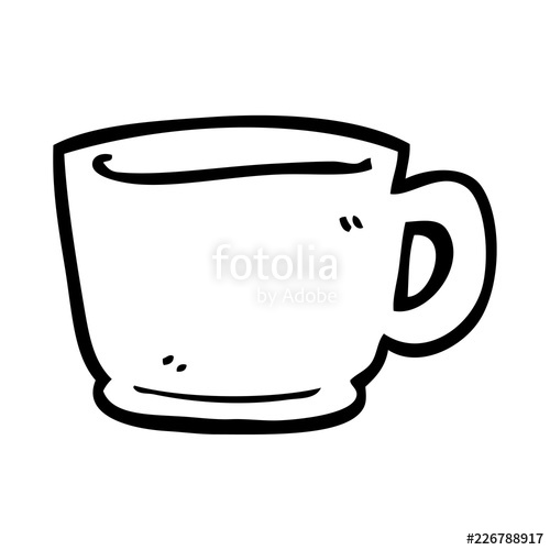 500x500 Line Drawing Cartoon Tea Cup Stock Image And Royalty Free Vector