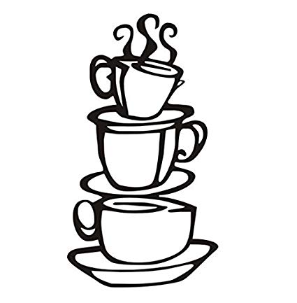 425x433 Superassure Coffee House Cup Java Silhouette Wall Art