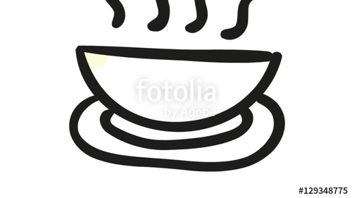 500x281 Coffee Tea Cup With Smoke Line Drawing Illustration Animation