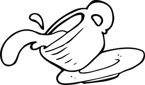 499x295 line drawing cartoon spilled coffee premium clipart