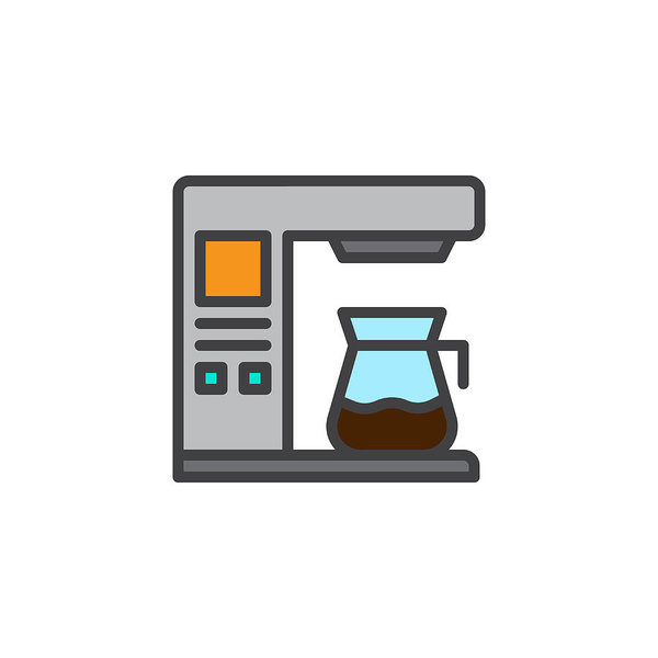 600x600 Coffee Maker Machine Filled Outline Icon Art Print