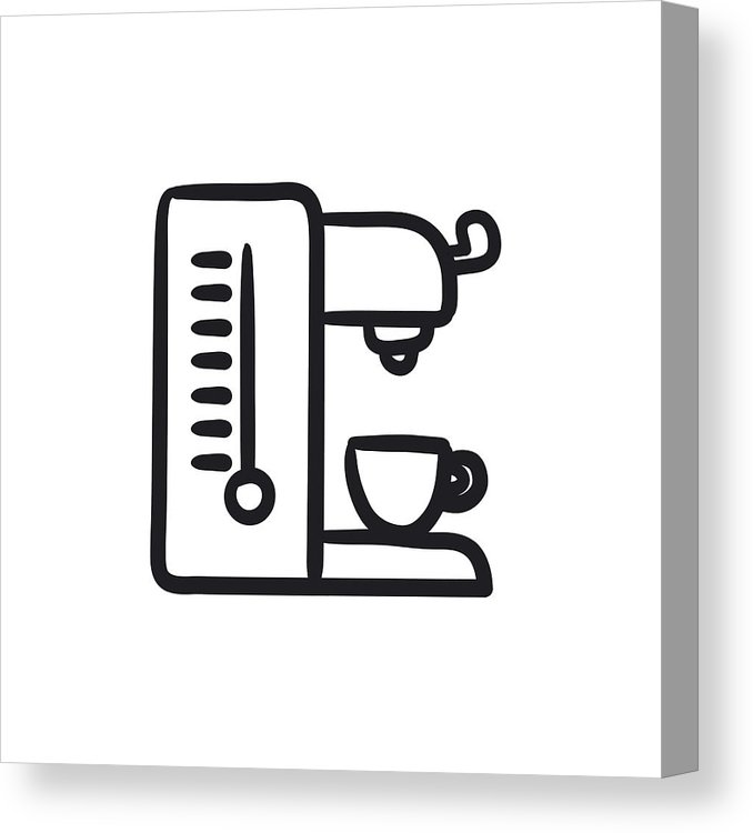 678x750 Coffee Maker Sketch Icon Canvas Print Canvas Art