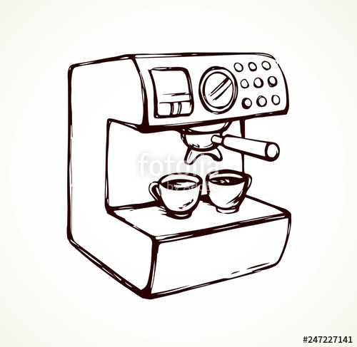 500x487 Coffee Maker Vector Drawing Stock Image And Royalty Free Vector