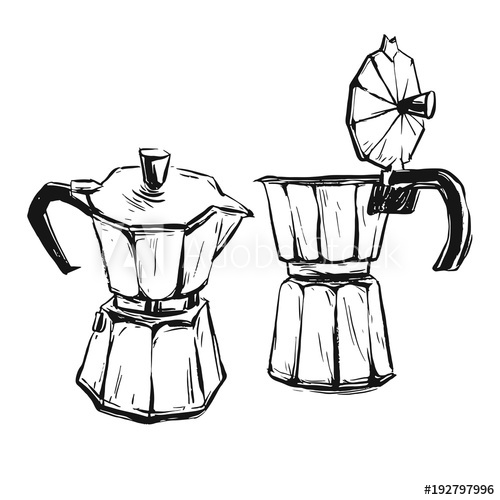 500x500 Hand Made Vector Abstract Graphic Illustration With Geyser Coffee