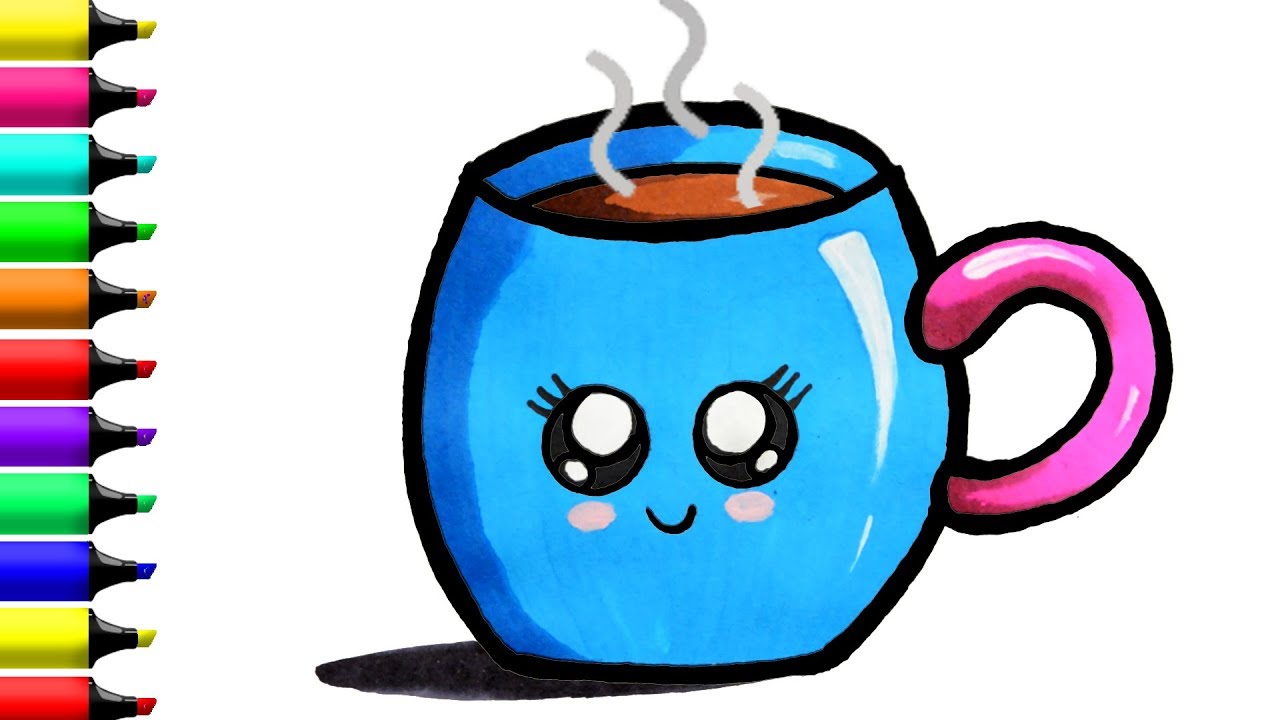 1280x720 Cup Coloring Pages Art Colors For Kids Draw Coffee Mug