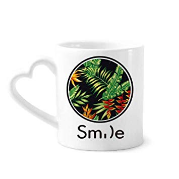 355x355 Tropical Leaf Drawing Art Plant Smile Pattern Mug Cup