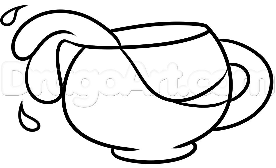 1106x673 How To Draw A Coffee Pot, Step