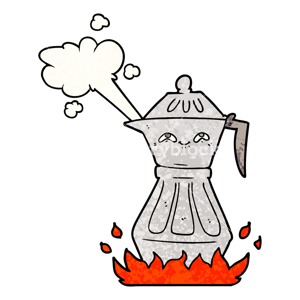 1000x1000 Cartoon Coffee Pot Royalty Free Stock Image