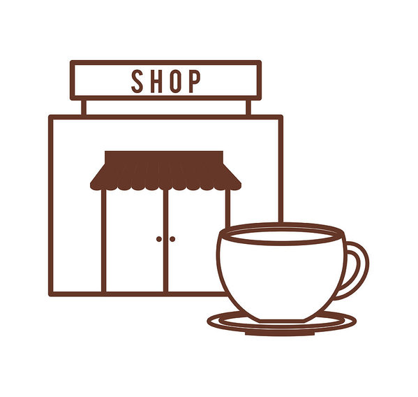 599x568 Coffee Shop Cup Beverage Outline Art Print