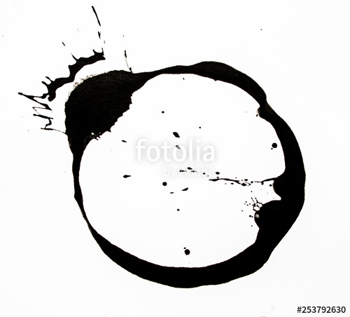 500x452 coffee cup stain on white background stock photo and royalty free