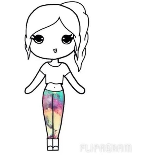 600x600 Hoodie Girl Chibi Drawing Template