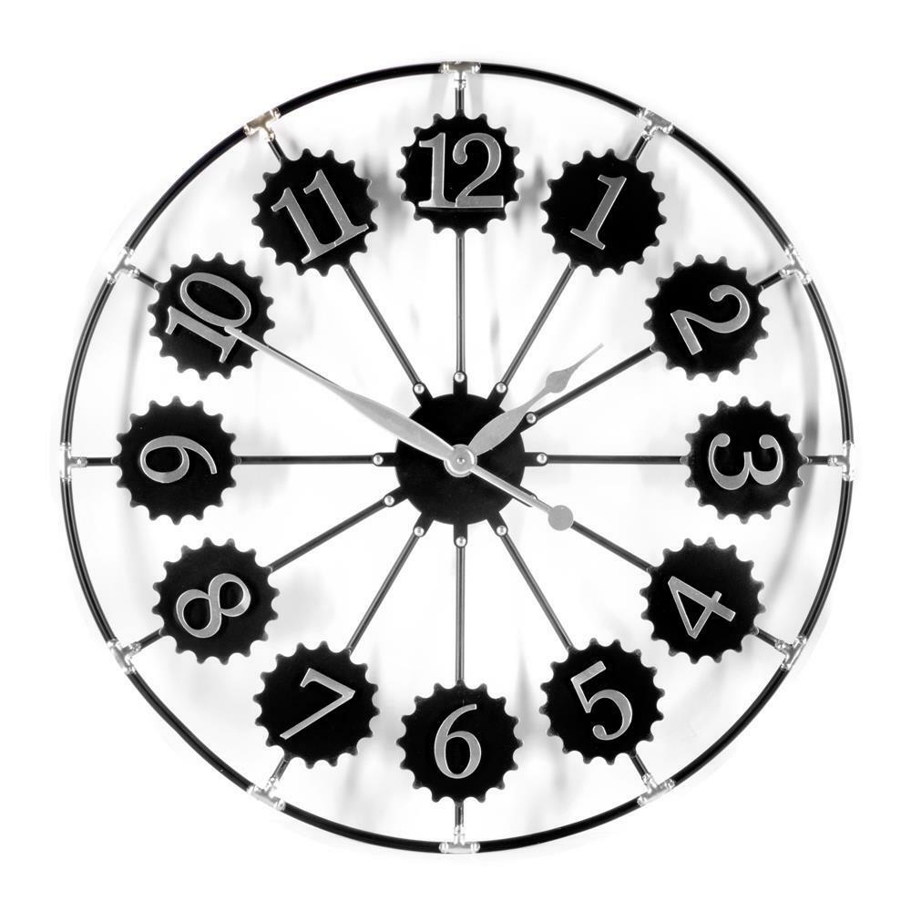 1000x1000 Large Metal Digital Wall Clock With Cogs Aa Battery Powered Home
