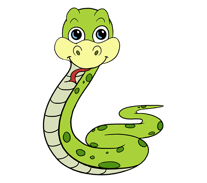 678x600 How To Draw A Cartoon Snake Easy Step