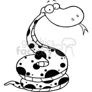 300x300 Spotted Coiled Snake With Tongue Sticking Out Clipart Royalty