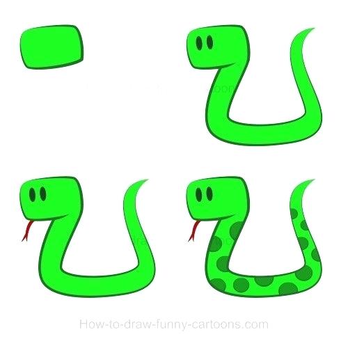 500x490 Easy To Draw Snake Running