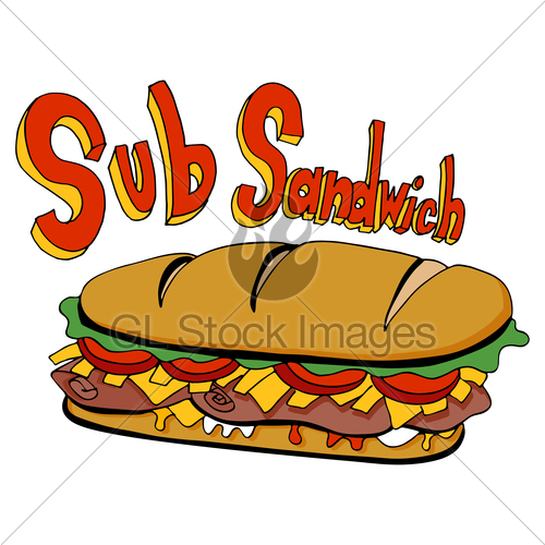 500x500 Cold Cut Sub Sandwich Drawing Foot Long Gl Stock Images