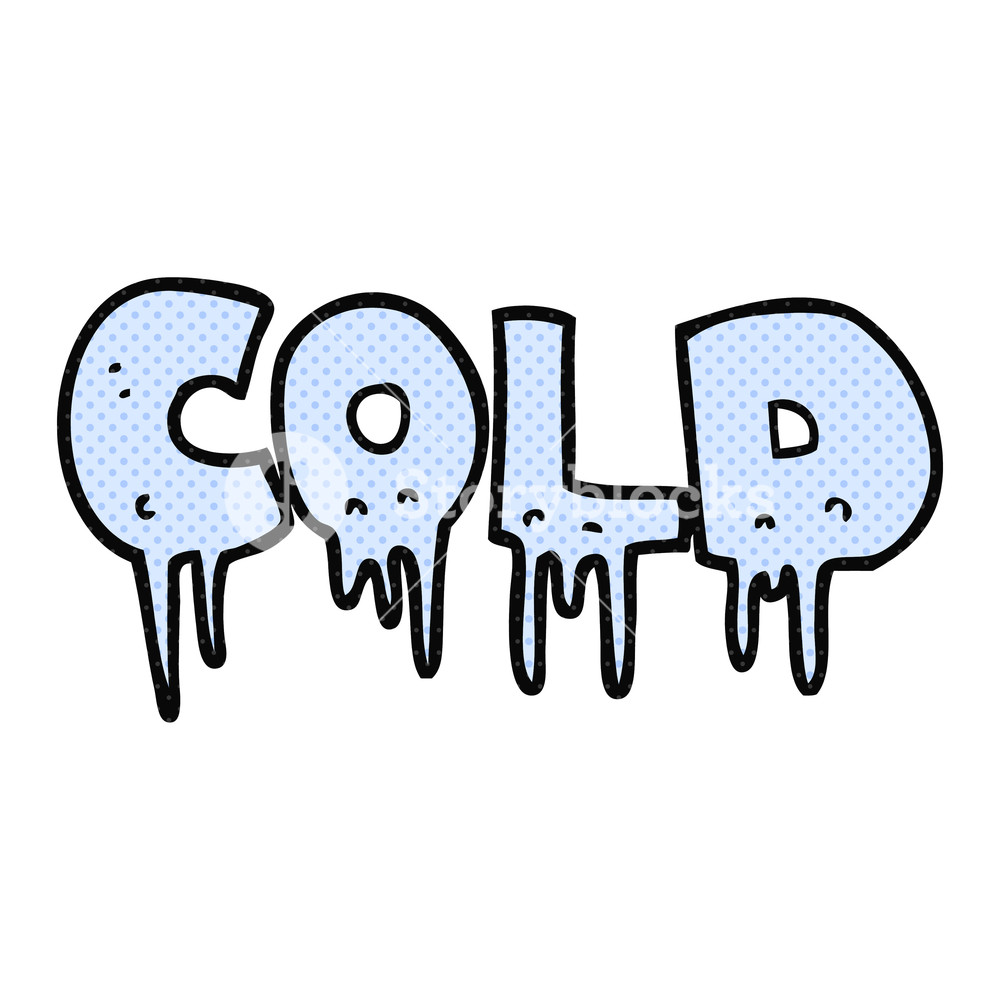 1000x1000 Freehand Drawn Cartoon Word Cold Royalty Free Stock Image