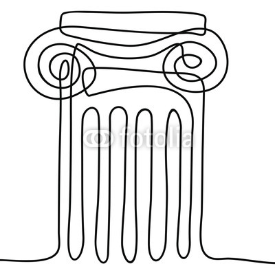 400x400 One Line Drawing Ancient Greek Column Vector Image Isolated