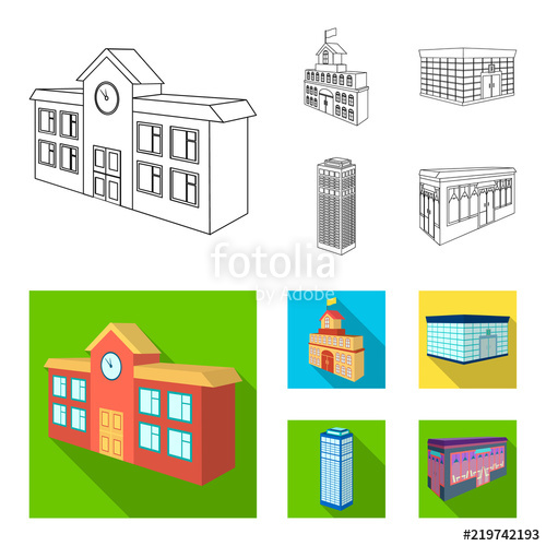 500x500 Bank Office, Skyscraper, City Hall Building, College Building