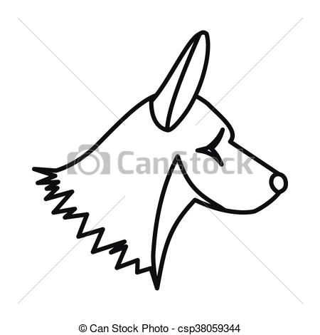 450x470 collie dog icon, outline style collie dog icon in outline