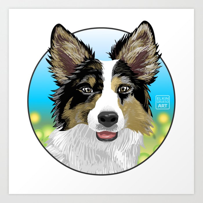 700x700 Dog Design Digital Drawing Art Print