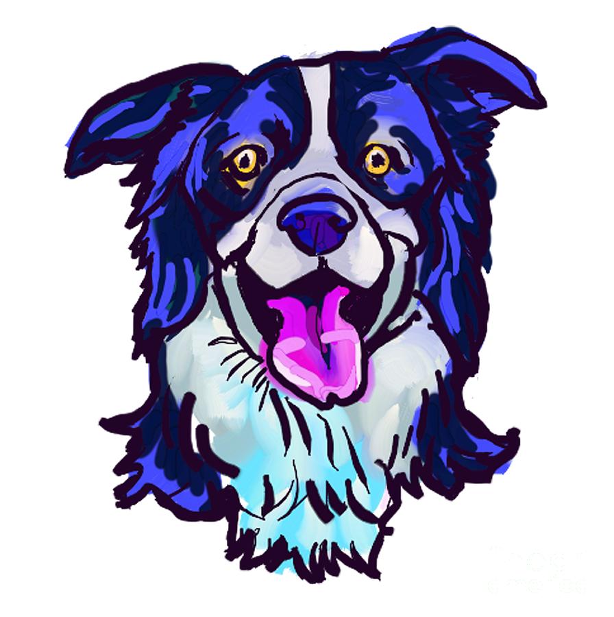 896x900 The Happy Border Collie Love Of My Life Drawing