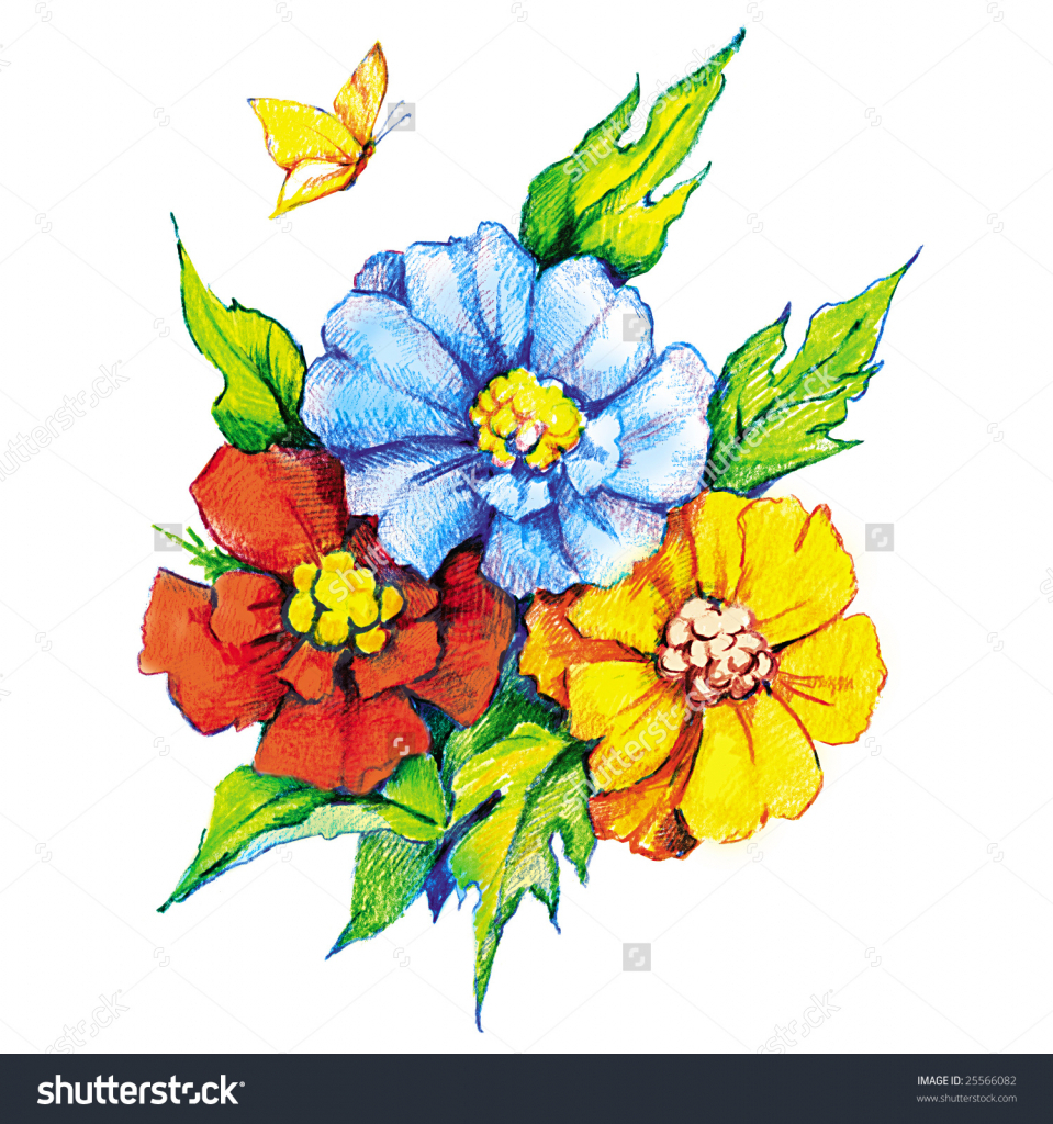 959x1024 Drawings Of Flowers With Color And Drawings Of Flowers With Color