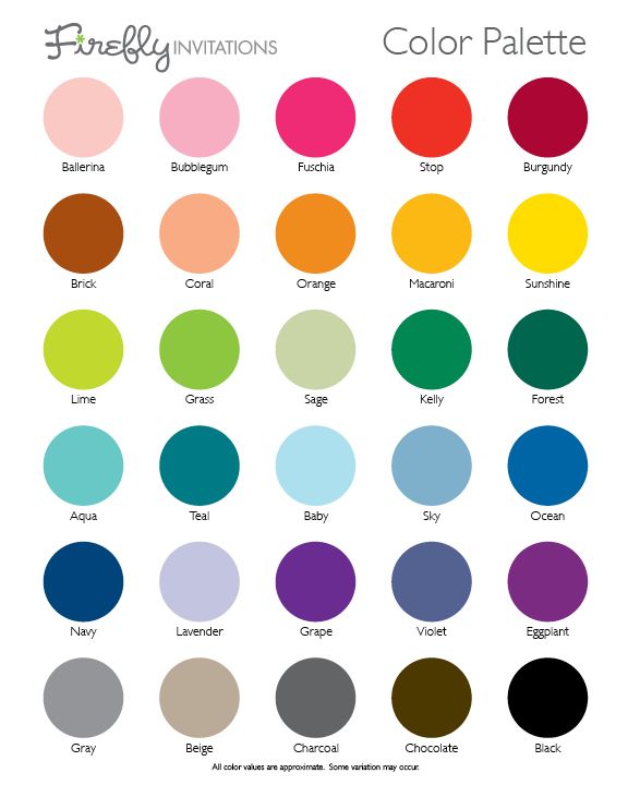 576x720 Firefly Invitations Color Palette Great Color Transitions